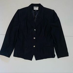 Kasper for ASL Blazer with Shoulder-pads Black EUC sz 14